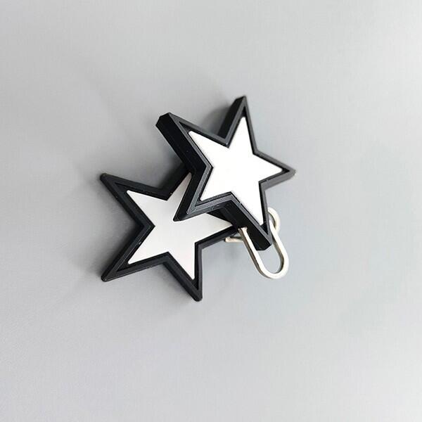 Soft PVC Zipper Puller Star Shape Zip head Custom 3D logo Slider Metal Ring Rubber Zip